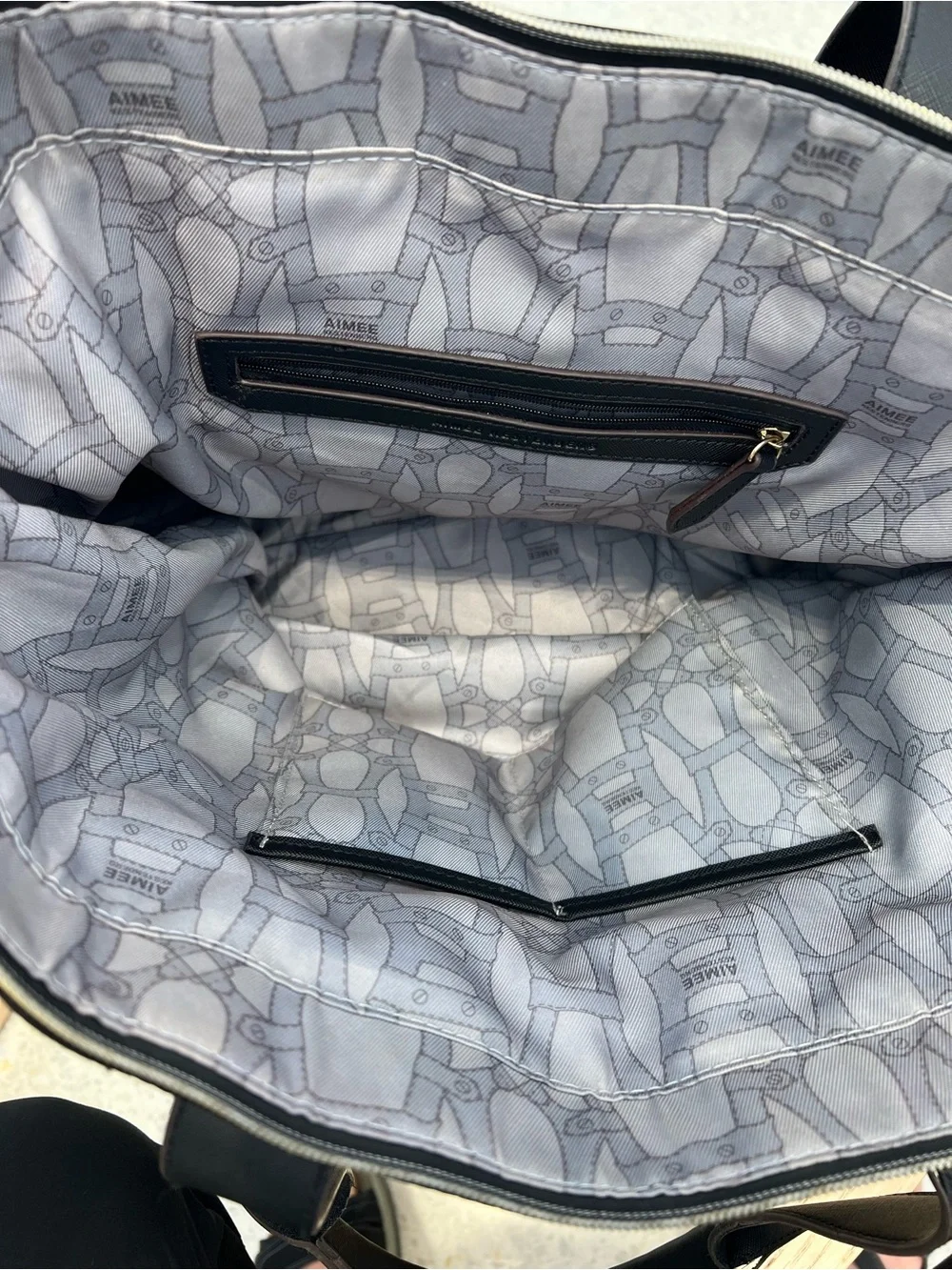 Aimee Kestenberg Black Nylon Tote with Gold Hardware